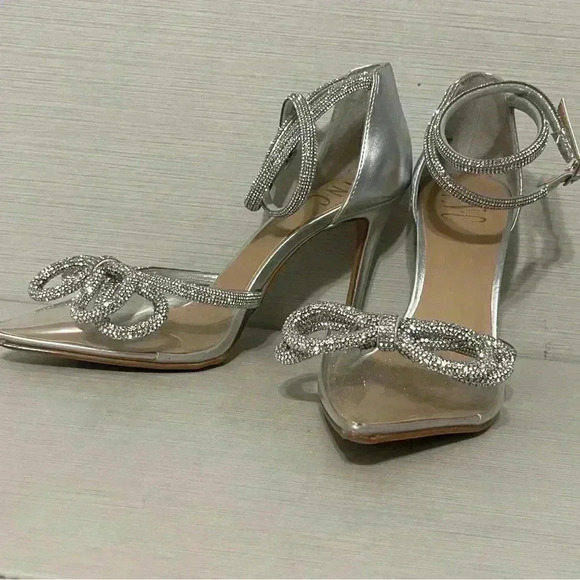 inc international concepts Women Slingback Stiletto Dress Pump Silver Bling 6M - Picture 12 of 13